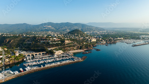 Aerial view of Château de la Napoule at Cannes on a sunny morning photo