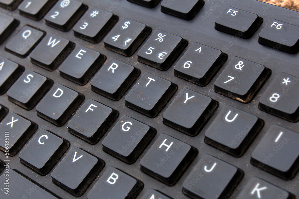 black color computer keyboard with letters