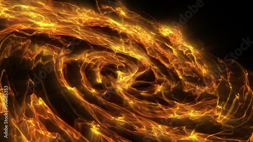 Abstract scientific fantasy background light energy waves forms circling fluctuating shiny particles projections rays loop