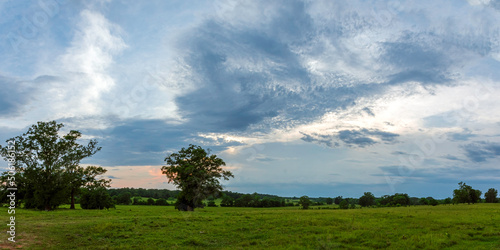 Fototapeta Naklejka Na Ścianę i Meble -  Panoramic view of countryside with dramatic sky