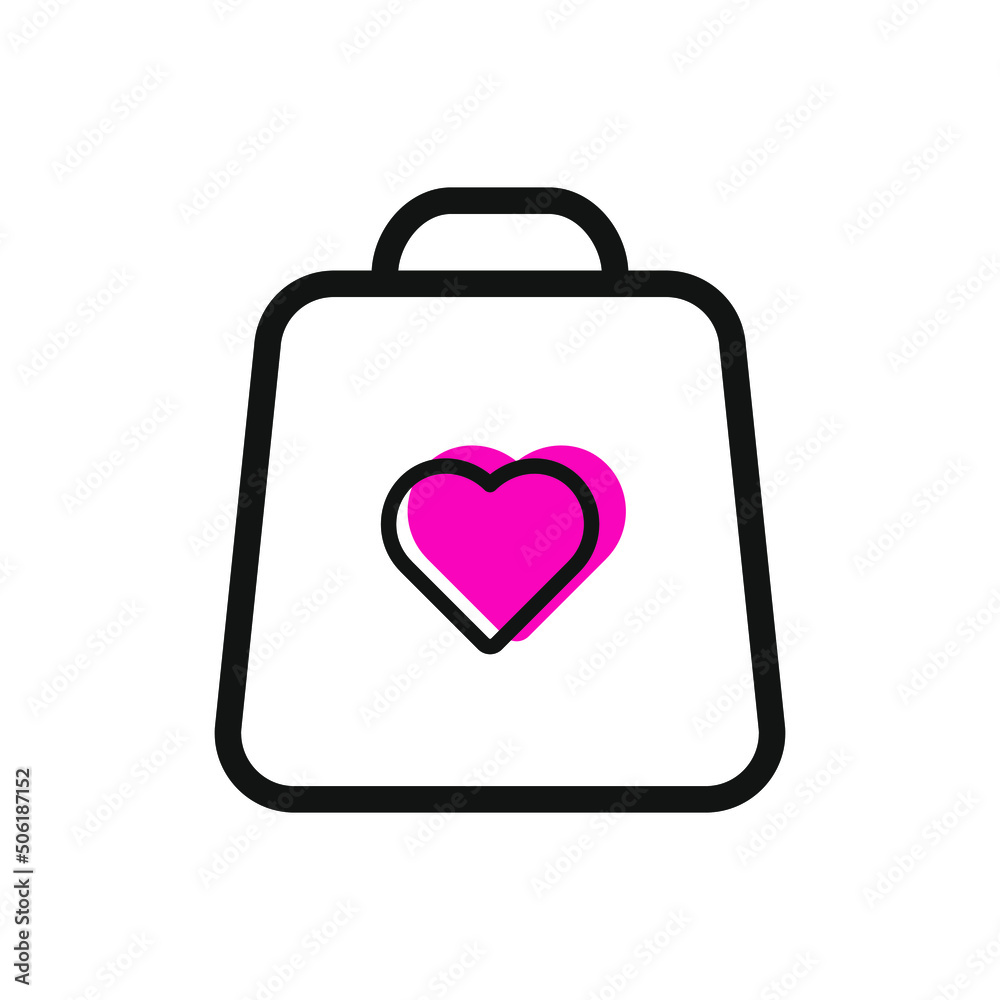 shopping bag with heart icon vector shopping bag with heart icon vector
