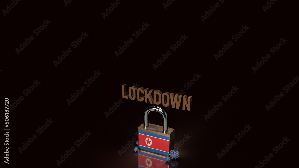 Fototapeta premium The North Korea master key for virus crisis concept 3d rendering