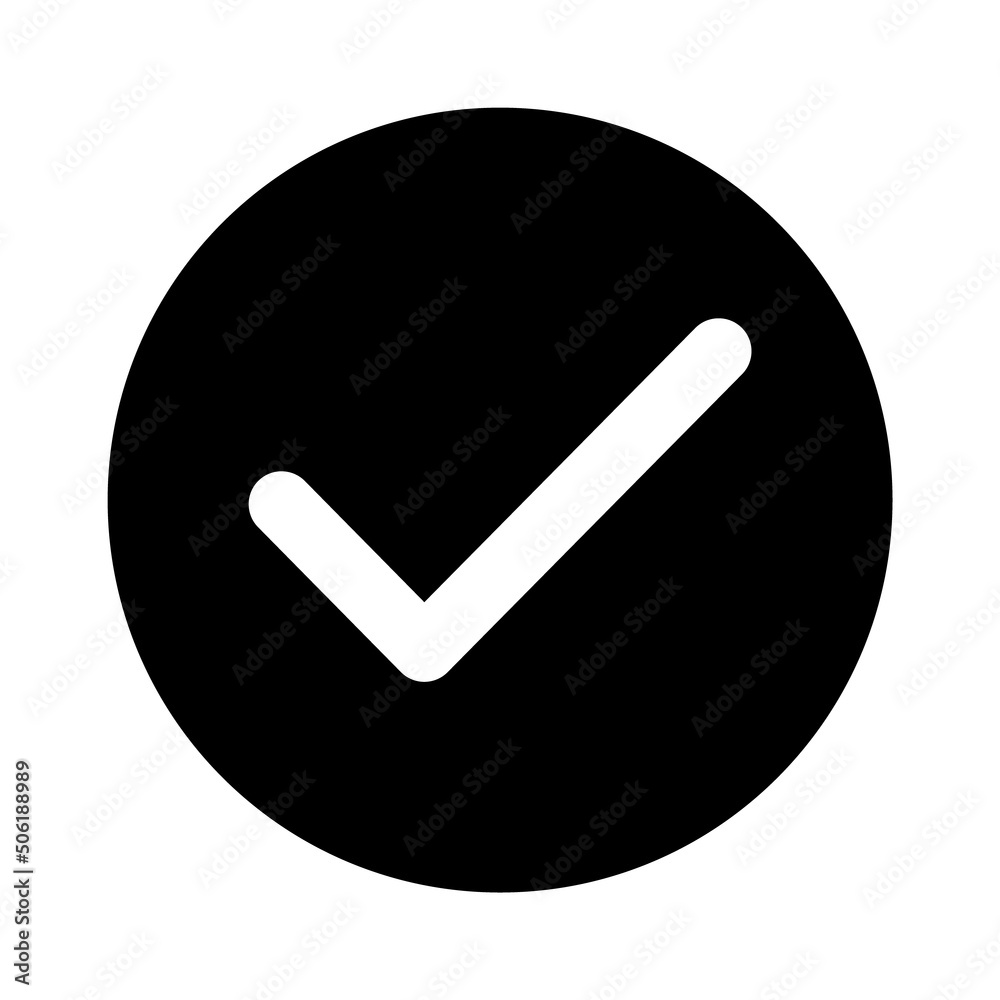 Check mark, tick icon, succes - yes vector illustration isolated on background, vote positive Check mark, tick icon, succes - yes vector illustration isolated on background, vote positive