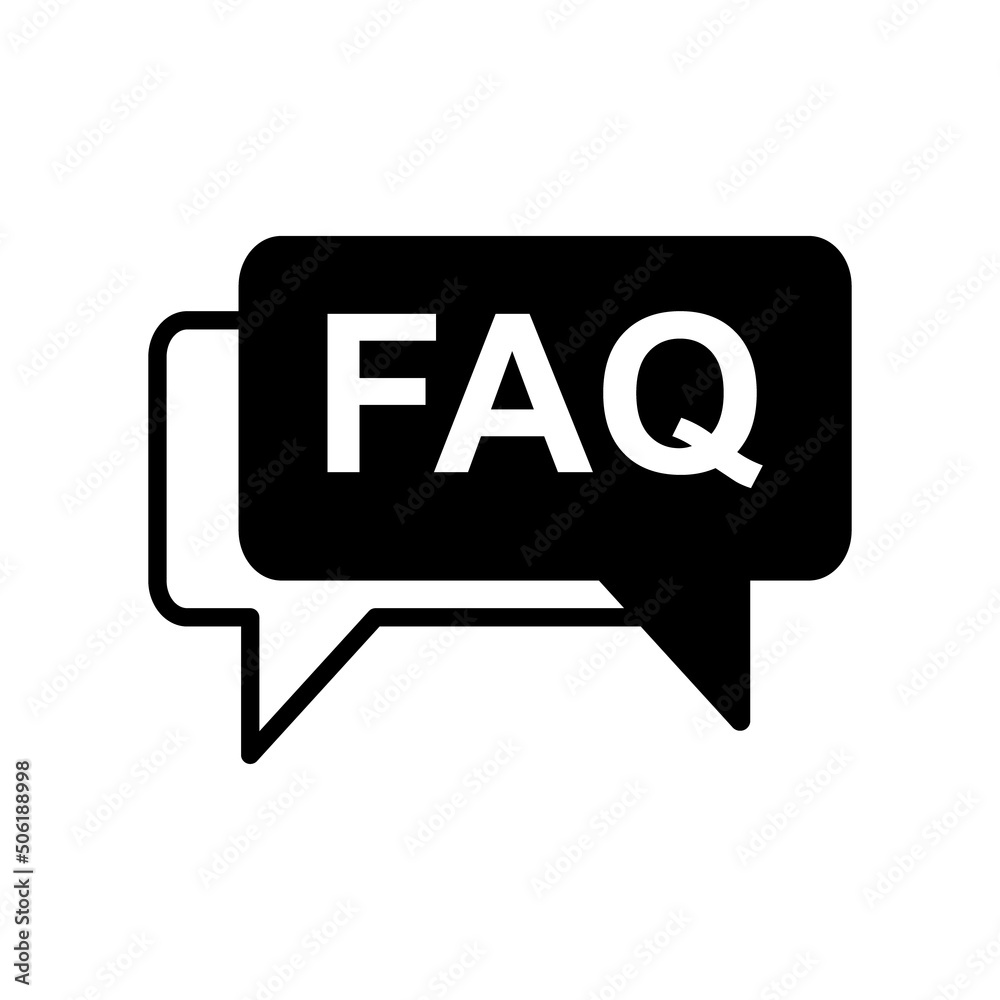 FAQ, frequently asked questions vector icon. Information speech bubble symbol, help message FAQ, frequently asked questions vector icon. Information speech bubble symbol, help message