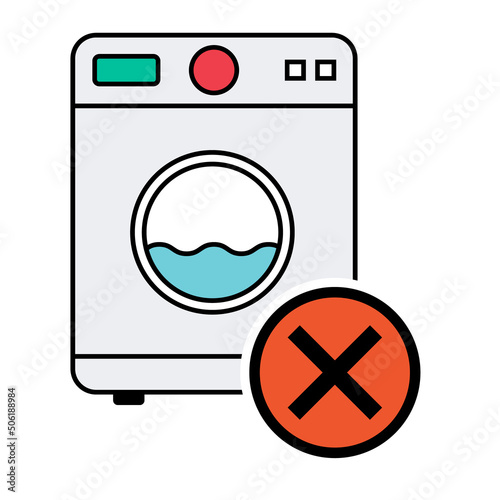 Washing machine equipment, Electric washer laundry icon, wash symbol clothes, vector illustration background