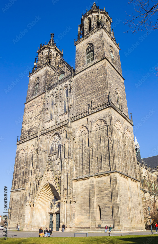 Front of the historic Magdeburger Dom church in Magdeburg, Germany