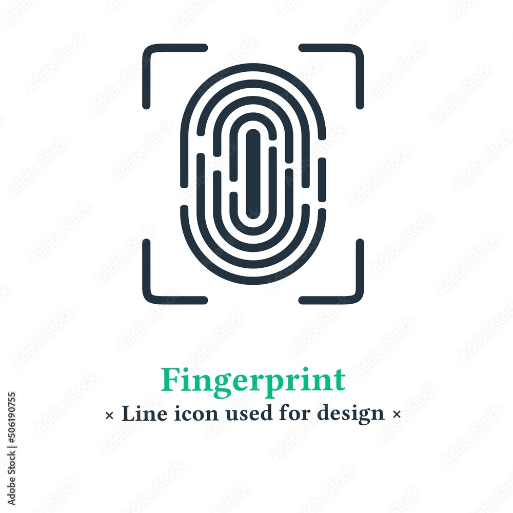 Fingerprint icon isolated on a white background. Fingerprint scanner symbol for web and mobile apps. Fingerprint icon isolated on a white background. Fingerprint scanner symbol for web and mobile apps.