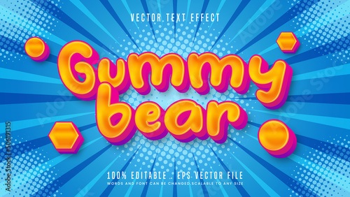 Gummy bear 3d editable text effect font style
