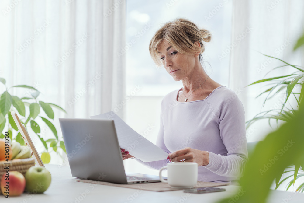Businesswoman working from home Businesswoman working from home