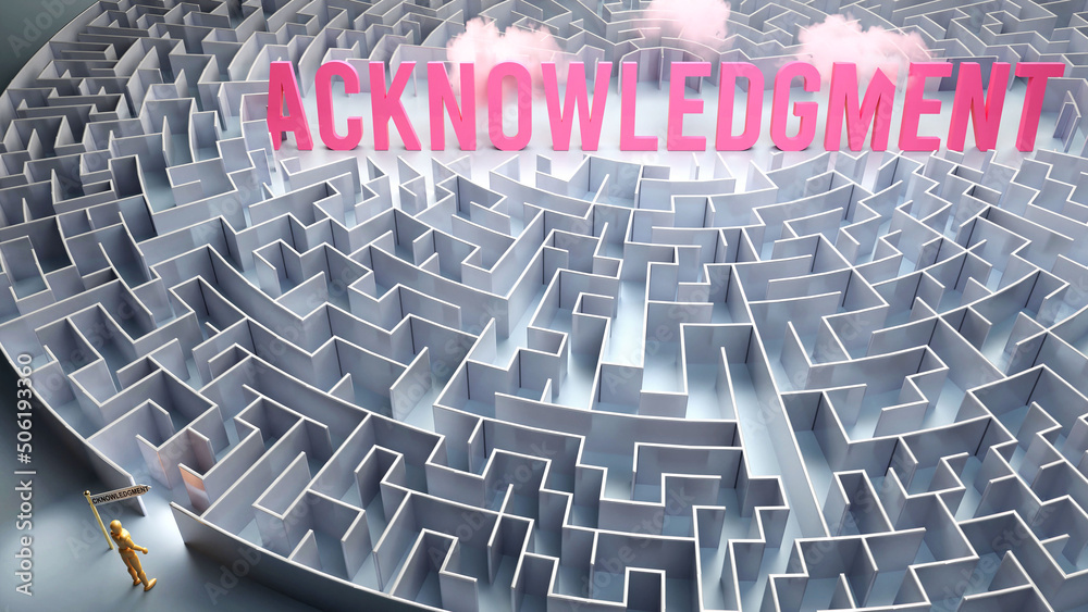 Acknowledgment and a difficult path, confusion and frustration in seeking it, hard journey that leads to Acknowledgment,3d illustration Acknowledgment and a difficult path, confusion and frustration in seeking it, hard journey that leads to Acknowledgment,3d illustration