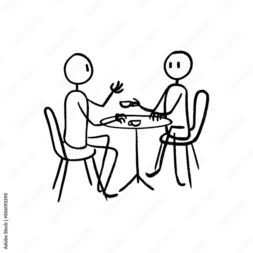 People Sit and Chat human Stick Figure Mural Hand Drawn People Sit and Chat human Stick Figure Mural Hand Drawn