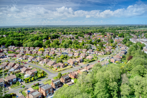 Hassocks Village in West Sussex from the South Downs, the village is surrounded by beautiful countryside, Aerial photo.