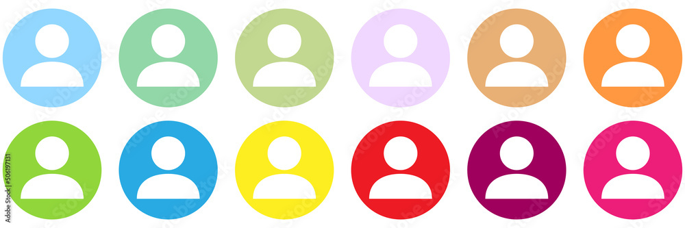 User icon jpeg image illustration set. color People illustration sign collection. Man symbol. User sign icon. Personality symbol. Human avatar. Round colorful Set of volume icons colored with a pictur User icon jpeg image illustration set. color People illustration sign collection. Man symbol. User sign icon. Personality symbol. Human avatar. Round colorful Set of volume icons colored with a pictur