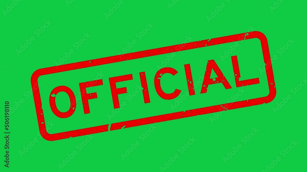 Grunge red official word rubber stamp zoom on green background Grunge red official word rubber stamp zoom on green background