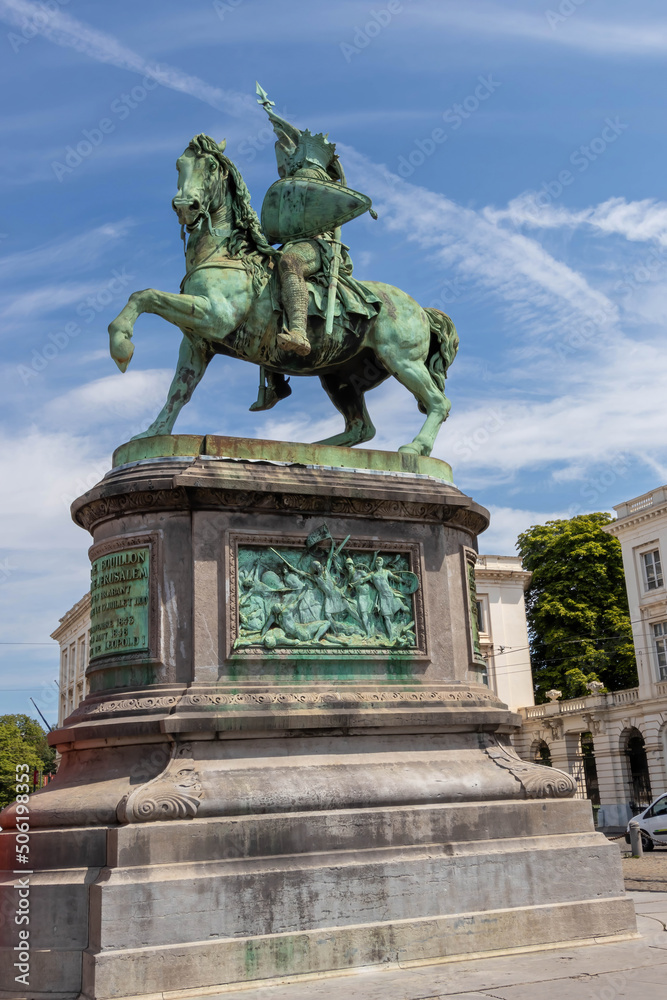 A monument to Godefroi de Bouillon, the first King of Jerusalem, Brussels, Belgium