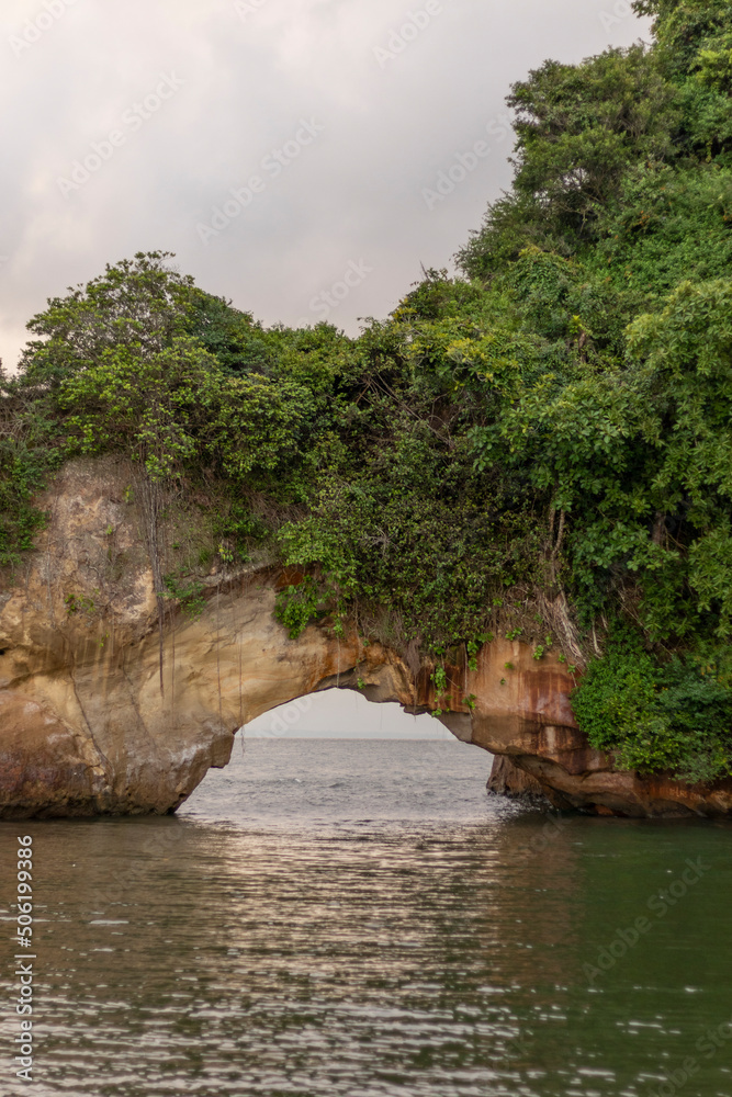 Beautiful landscapes in the Colombian Pacific, in Tumaco Nariño. Cliffs, sea and beaches in Tumaco Nariño Colombia.