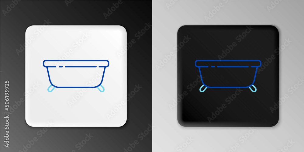 Line Bathtub icon isolated on grey background. Colorful outline concept. Vector Line Bathtub icon isolated on grey background. Colorful outline concept. Vector