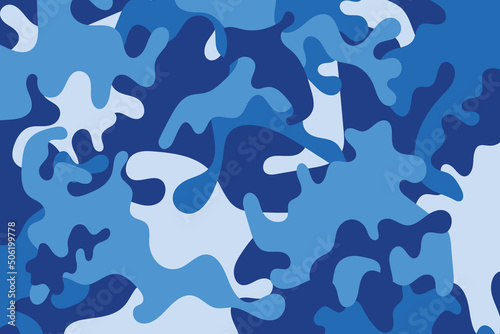 camouflage soldier pattern design background.clothing style army blue camo repeat print. vector illustration