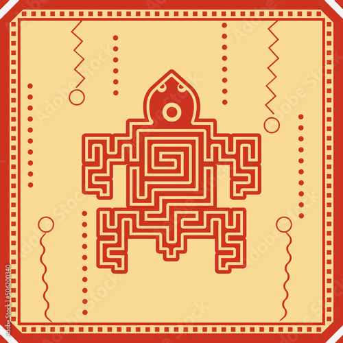 Seamless pattern with turtle. Stock animal pattern. Design for wall decoration, postcard, poster, brochure, shirt, etc