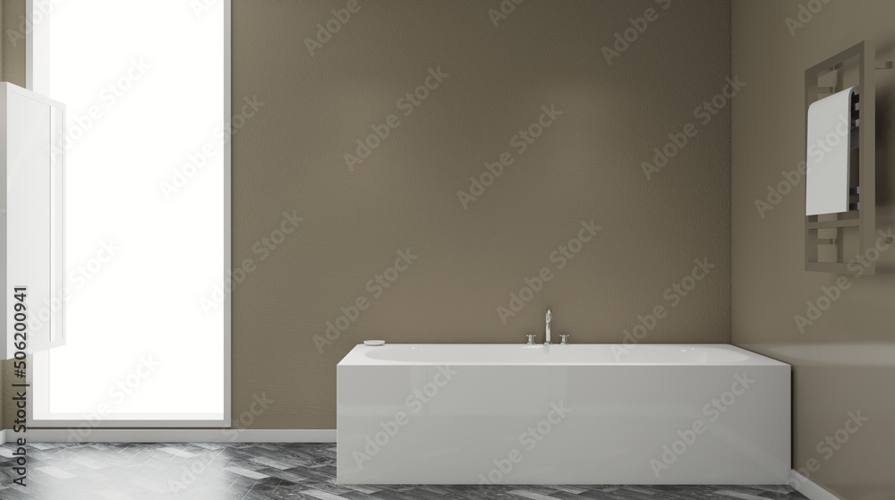 Modern bathroom including bath and sink. 3D rendering. Modern bathroom including bath and sink. 3D rendering.