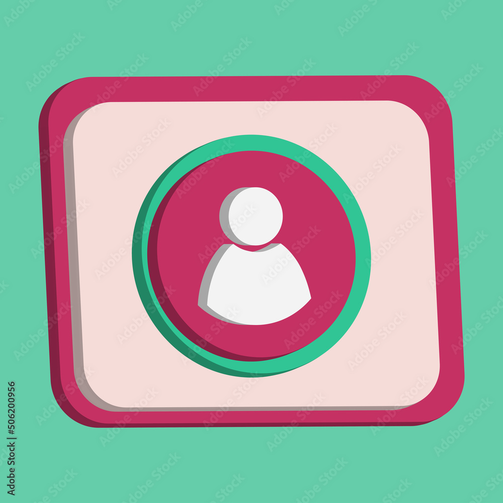 3D people icon button vector pink background, best for property design images, editable colors 3D people icon button vector pink background, best for property design images, editable colors