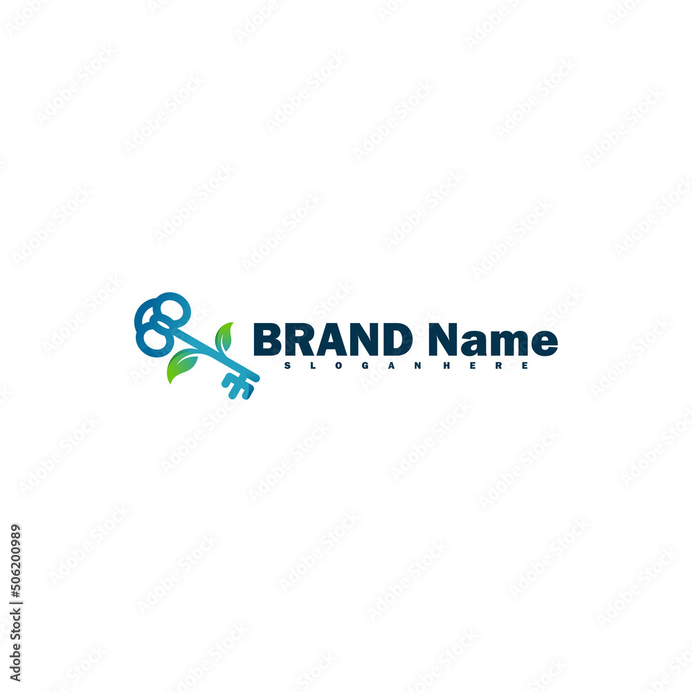 Key logo icon vector illustration design template. Creative design simple. key leaf logo design colorfull Key logo icon vector illustration design template. Creative design simple. key leaf logo design colorfull