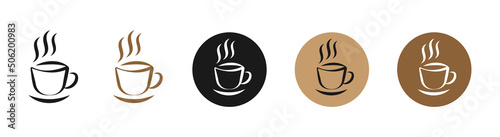 Tasse warmer Kaffee Vektor Symbole gezeichnet photo