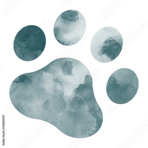 Watercolor paw. 