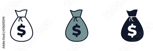 money bag icon symbol template for graphic and web design collection logo vector illustration