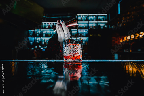 bartender making cocktail in bar © pavel siamionov