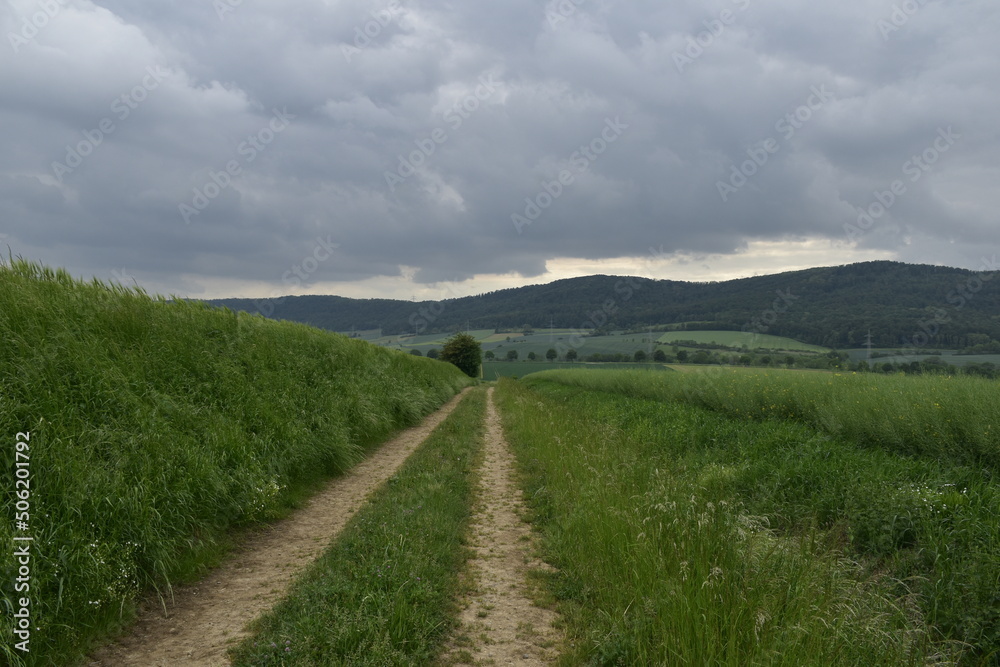 Landschaft, Weg und Wolkenbild  bei Salzhemmendorf
