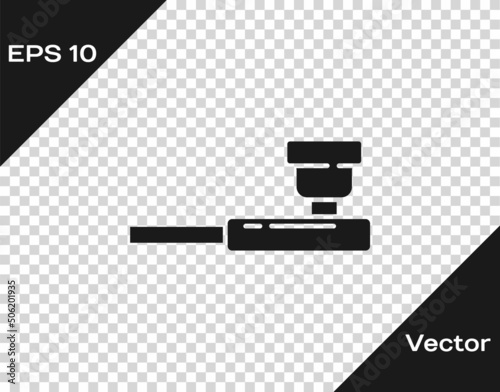 Black Smoking pipe with smoke icon isolated on transparent background. Tobacco pipe. Vector Illustration