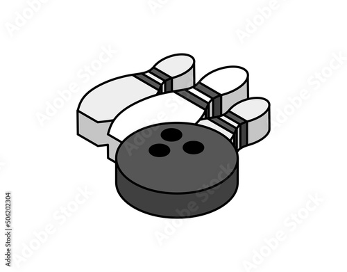 Bowling isometric design icon. Vector web illustration. 3d colorful concept