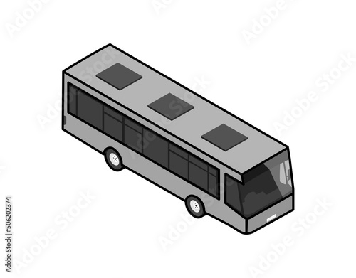 Bus isometric design icon. Vector web illustration. 3d colorful concept