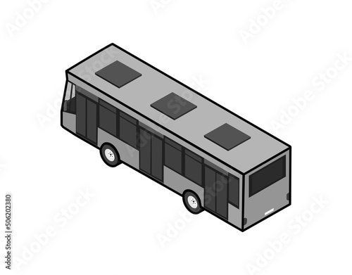Bus isometric design icon. Vector web illustration. 3d colorful concept