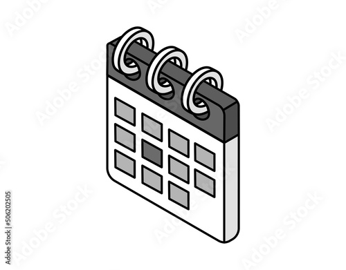 Calendar isometric design icon. Vector web illustration. 3d colorful concept
