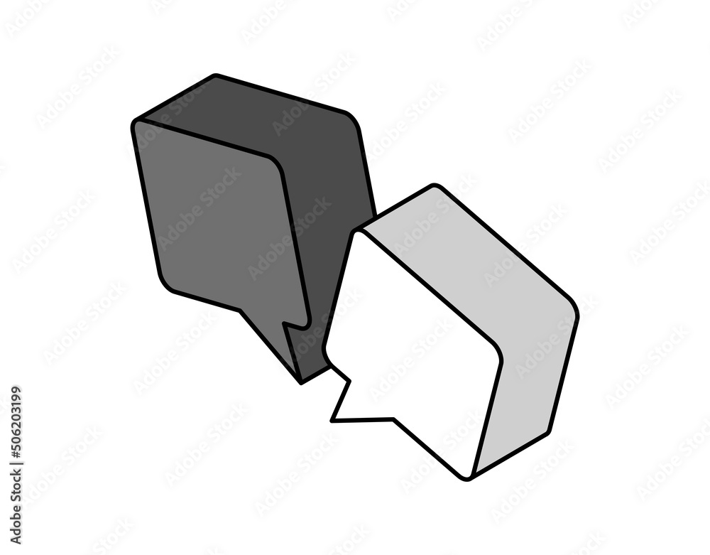 Dialog isometric design icon. Vector web illustration. 3d colorful concept Dialog isometric design icon. Vector web illustration. 3d colorful concept