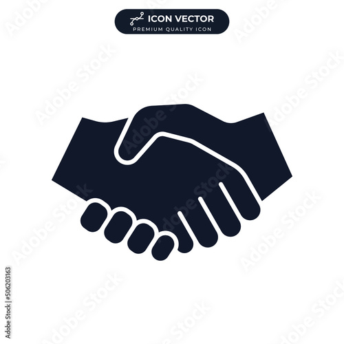 hand shake icon symbol template for graphic and web design collection logo vector illustration
