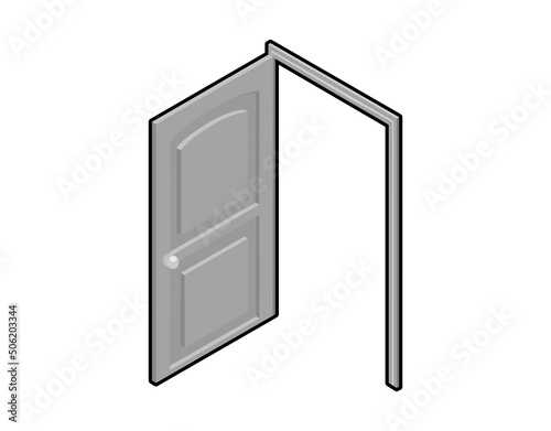 Door isometric design icon. Vector web illustration. 3d colorful concept
