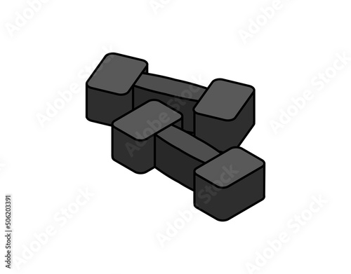 Dumbbell isometric design icon. Vector web illustration. 3d colorful concept