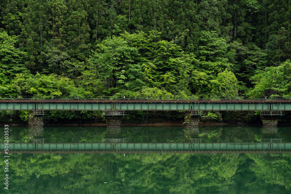 新緑と線路　岐阜県