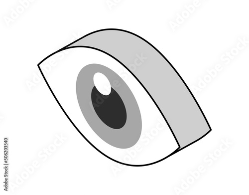 Eye isometric design icon. Vector web illustration. 3d colorful concept