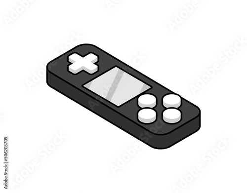 Game console isometric design icon. Vector web illustration. 3d colorful concept