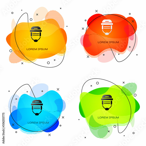 Photography Black Hockey helmet icon isolated on white background