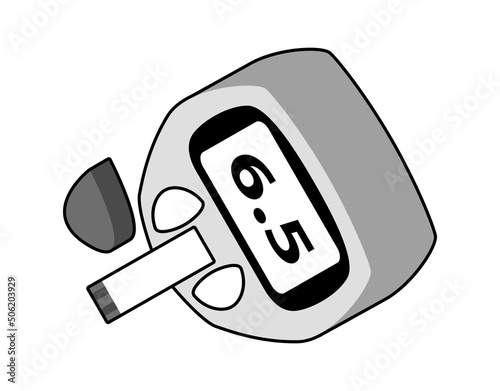 Glucometer isometric design icon. Vector web illustration. 3d colorful concept