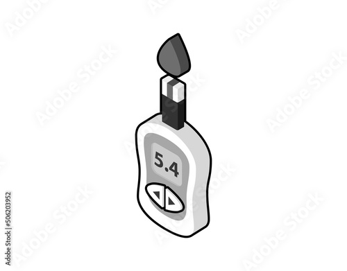 Diabetes isometric design icon. Vector web illustration. 3d colorful concept