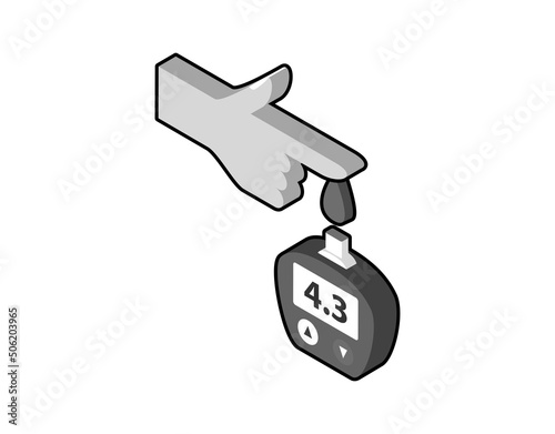 Diabetes isometric design icon. Vector web illustration. 3d colorful concept