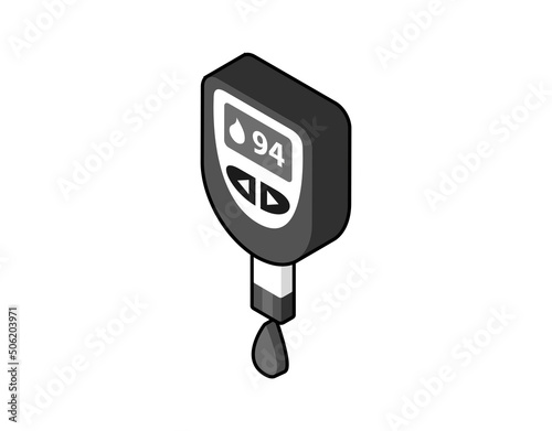 Diabetes isometric design icon. Vector web illustration. 3d colorful concept