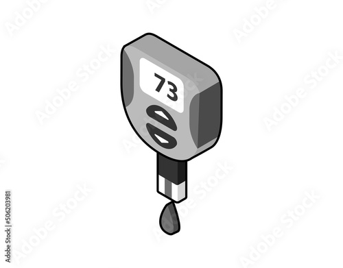 Diabetes isometric design icon. Vector web illustration. 3d colorful concept