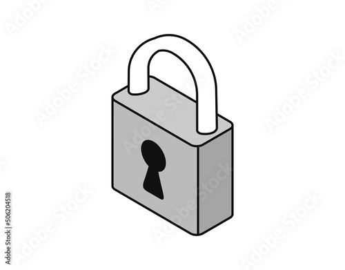Lock isometric design icon. Vector web illustration. 3d colorful concept